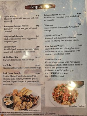 Menu photo 2 Back Home In Lahaina Carson, CA