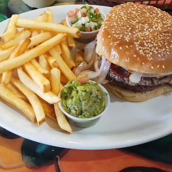 Mission Villanueva - Southwest Cheeseburger with a side of fries. - Mexican Near Me - Lamar, Colorado Mission Villanueva - Southwest Cheeseburger with a side of fries. - Mexican Near Me - Lamar, Colorado