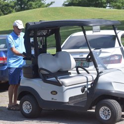 New golf carts have USB port so you can charge your devices, if needed. Nice touch!