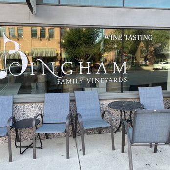 Bingham Family Vineyards - Outdoor seating right off Main Street - Wineries Near Me - Grapevine, Texas
