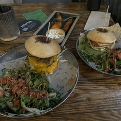 Vrutal - Double Smashed Burger with salad and Banh Mi with salad. Great food!