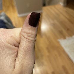 Pro Nails - Mediocre nails at pro nail - can see that polish wasn't evenly put on this nail.