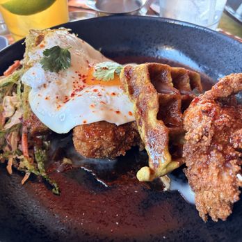 Linger - Chicken & Pandan Waffle - Asian Fusion Near Me - Denver, Colorado Linger - Chicken & Pandan Waffle - Asian Fusion Near Me - Denver, Colorado