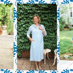 Top It Off - Fresh for Spring 2026: our Blue Lace dresses, beautifully paired with coordinating wraps.