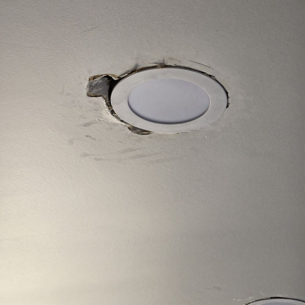 Riveras Drywall - 10 new recess lights purposely left like this..who does that - General Contractors Near Me - Tacoma, Washington Riveras Drywall - 10 new recess lights purposely left like this..who does that - General Contractors Near Me - Tacoma, Washington