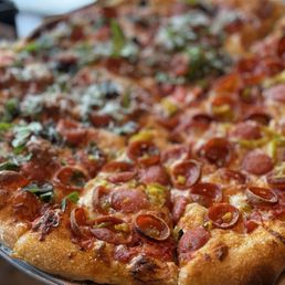 Custom delicious half and half pizza. Let's get it made to please the entire family. Custom delicious half and half pizza. Let's get it made to please the entire family.
