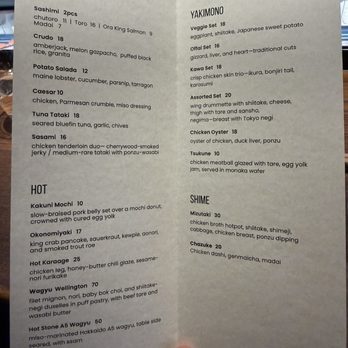 TBD - Menu - Izakaya Near Me - San Francisco, California