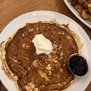 Winslow's Table - Buttermilk Pancake with blueberry compote - New American Near Me - University City, Missouri Winslow's Table - Buttermilk Pancake with blueberry compote - New American Near Me - University City, Missouri