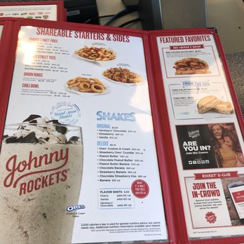Johnny Rockets - Menu June 2018 - Diners Near Me - Anaheim, California