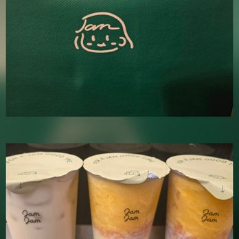 Jam Jam Tea & Moments - White peach milk tea & coconut mango Pomelo - Bubble Tea Near Me - Walnut, California Jam Jam Tea & Moments - White peach milk tea & coconut mango Pomelo - Bubble Tea Near Me - Walnut, California