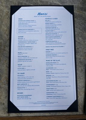 Menu photo 6 Marisi La Jolla, CA
