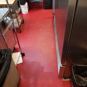 EpoxyLuxy - 3 coat qourtz system commercial kitchen. - Flooring Near Me