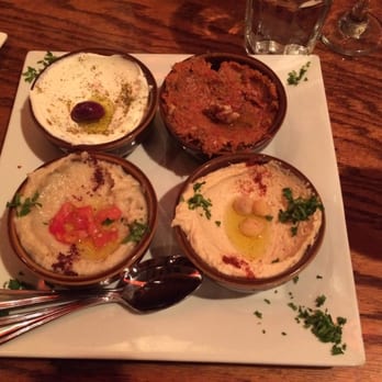 Balade - A MUST!   (hummus, baba ghanoush, yogurt, red pepper) - Mediterranean Near Me - New York, New York