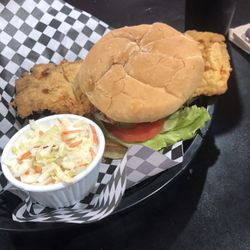 3rd Base Bar and Grill - Delicious pork tenderloin sandwich and delicious slaw