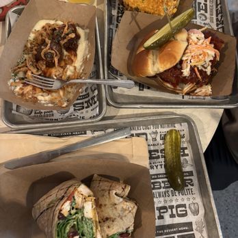The Polite Pig - BBQ meatballs, chicken salad wrap, and chicken sandwich with street corn - Barbeque Near Me - Orlando, Florida The Polite Pig - BBQ meatballs, chicken salad wrap, and chicken sandwich with street corn - Barbeque Near Me - Orlando, Florida