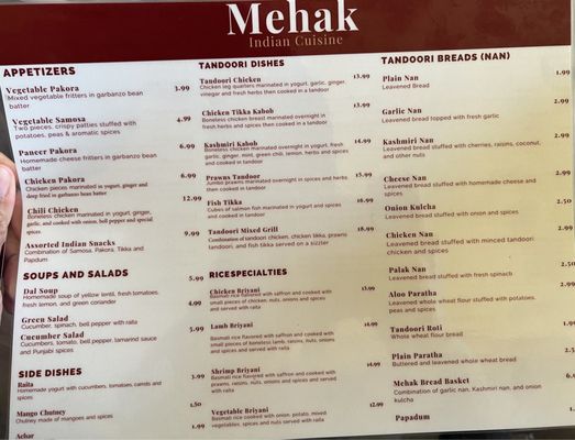 Menu photo 2 Mehak Indian Cuisine Berkeley, CA