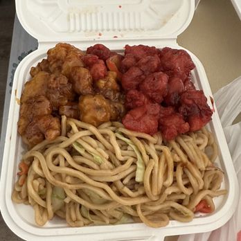 Asia Express - Regular combo plate with spicy orange chicken and sweet and sour pork - Chinese Near Me - Newark, California Asia Express - Regular combo plate with spicy orange chicken and sweet and sour pork - Chinese Near Me - Newark, California