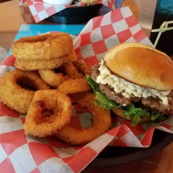 MABELS - My wife's burger with the onion rings I was jealous of - Ice Cream & Frozen Yogurt Near Me - Powhatan, Virginia MABELS - My wife's burger with the onion rings I was jealous of - Ice Cream & Frozen Yogurt Near Me - Powhatan, Virginia