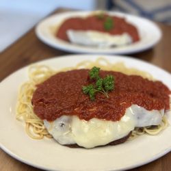 Chicken Parmigiana with Spaghetti
