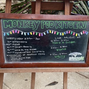 Monkeypod Kitchen - menu board - Hawaiian Near Me - Kapolei, Hawaii