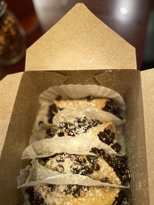 Photo of La Bella Pizza - Chula Vista, CA, US. A picture of 3 Mama Kitty's Mini Cannolis which we got 4 of! LOVE THEM!