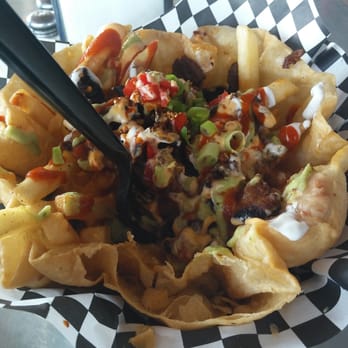 Kimchichanga - Super fries with a spicy pork. Tou cant go wrong here....everything is delicious. - Korean Near Me - Riverside, California Kimchichanga - Super fries with a spicy pork. Tou cant go wrong here....everything is delicious. - Korean Near Me - Riverside, California