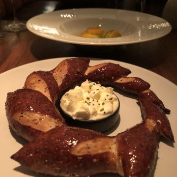 PRESS - Pretzel epi and the ricotta gnudi - The perfect way to start your meal at Press - Bars Near Me - St. Helena, California