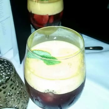 Glowbal - Red Sangria with a passion fruit foam! Fabulous! - Canadian (New) Near Me - Vancouver, British Columbia