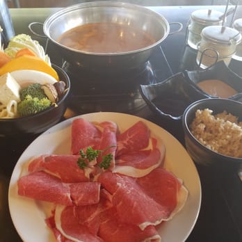 Slice Shabu - Lamb shabu shabu with spicy miso. Delicious meat and good assortment of vegetables. - Japanese Near Me - Fullerton, California