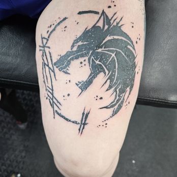 Cult Tattoo - A distressed style tattoo of Fenrir. - Tattoo Near Me - Girard, Ohio Cult Tattoo - A distressed style tattoo of Fenrir. - Tattoo Near Me - Girard, Ohio