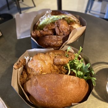 Double Chicken Please - Salted Duck Egg Sandwich Hot Honey Sandwich - Cocktail Bars Near Me - New York, New York