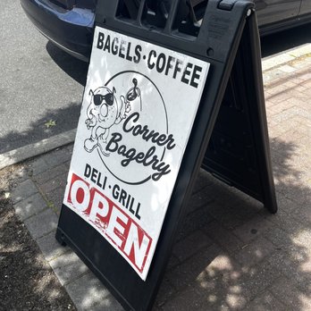 Corner Bagelry - Belmar - a sign on the sidewalk - Bagels Near Me - Belmar, New Jersey