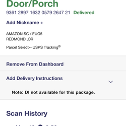 US Post Office - Delivered to front door/porch??????