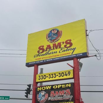 Sam's Southern Eatery - a sign for sam's southern eatery - Southern Near Me - Niles, Ohio