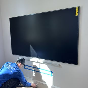 Class A Electric - 85" Samsung Frame TV and sound bar installation - Electricians Near Me - Sylmar, California Class A Electric - 85" Samsung Frame TV and sound bar installation - Electricians Near Me - Sylmar, California