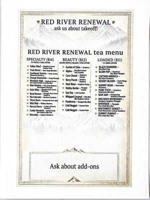 Menu photo 2 Red River Renewal Red River, NM Menu photo 2 Red River Renewal Red River, NM