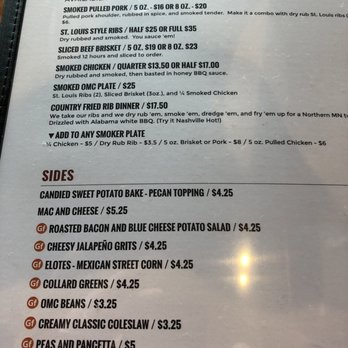 OMC Smokehouse - Menu and sides - Barbeque Near Me - Duluth, Minnesota OMC Smokehouse - Menu and sides - Barbeque Near Me - Duluth, Minnesota