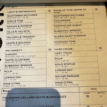 Fieldwork - Menu - Breweries Near Me - Sacramento, California Fieldwork - Menu - Breweries Near Me - Sacramento, California