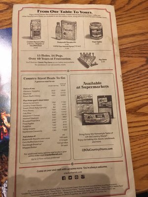 Menu photo 1 Cracker Barrel Old Country Store North Canton, OH