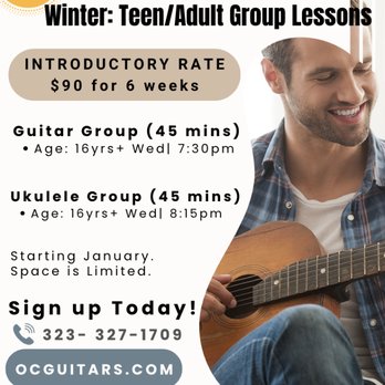 OC Guitars - Teen/Adult Group Lessons Starting January 2026 - Musical Instruments & Teachers Near Me OC Guitars - Teen/Adult Group Lessons Starting January 2026 - Musical Instruments & Teachers Near Me