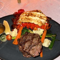 Quivira Steakhouse - Filet with lobster. Filet wasn't very flavorful. Lobster was good flavor but dry.