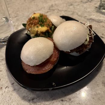 The BAO - Shrimp, spicy chicken, and spicy bacon bao - Asian Fusion Near Me - Clayton, Missouri The BAO - Shrimp, spicy chicken, and spicy bacon bao - Asian Fusion Near Me - Clayton, Missouri