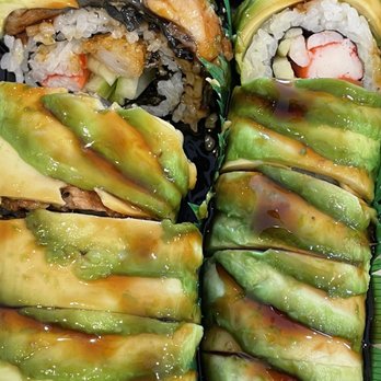 Well-Being Sushi - Dynamite roll (left), Moon River roll (right) - Sushi Bars Near Me - Dumont, New Jersey Well-Being Sushi - Dynamite roll (left), Moon River roll (right) - Sushi Bars Near Me - Dumont, New Jersey
