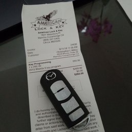 Keyless remote and key. Recipet of 260