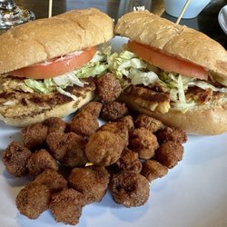 Crab Cake Po Boy w Fried Okra