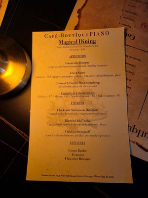 Menu photo 1 Cafe-Boutique Piano Winter Park, FL