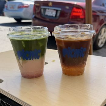 Picnic Coffee - Strawberry matcha latte & mango passionfruit special w espresso - Bakeries Near Me - Los Angeles, California Picnic Coffee - Strawberry matcha latte & mango passionfruit special w espresso - Bakeries Near Me - Los Angeles, California