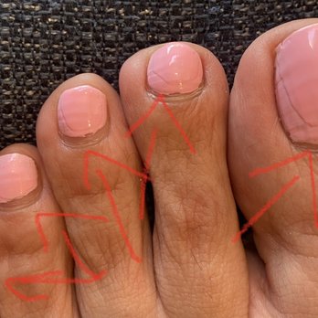 Bliss Nails & Spa 1 - Clearly you can see the gaps in between nail polish... - Nail Salons Near Me - La Mesa, California