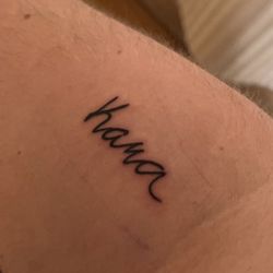 Black Orchid Tattoo Studio - My tattoo (my wife's name in her handwriting)