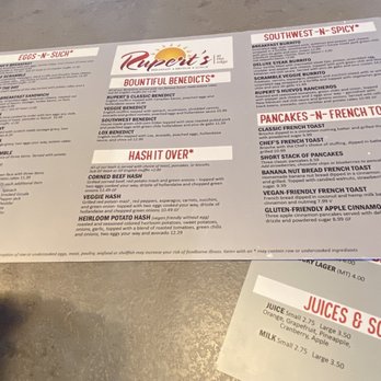 Ruperts at the Edge - Menu - Breakfast & Brunch Near Me - Edgewater, Colorado